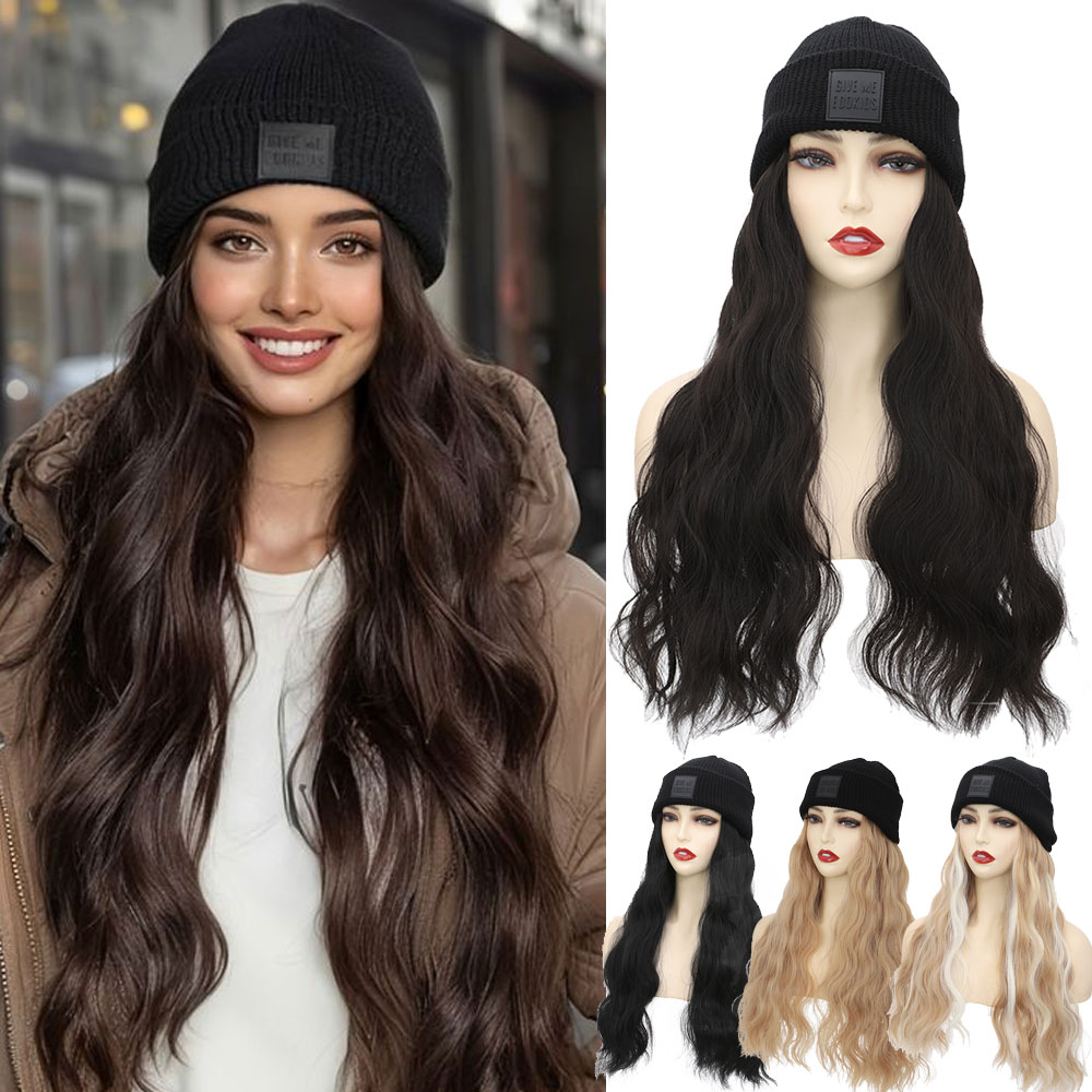 Knit Beanie Hat Warm - S-noilite Synthetic Hat Wig Beanies Hat