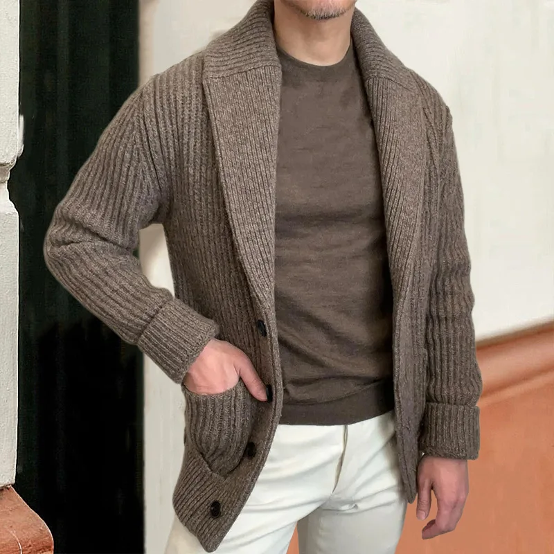 Men's Sweaters Cardigan Lapel  - Down Jacket Packable recension och pris