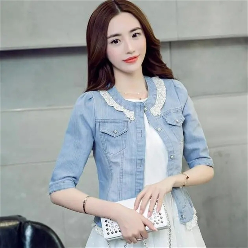 Denim Jacket Women Half Sleeve - Down Jacket Packable recension och pris