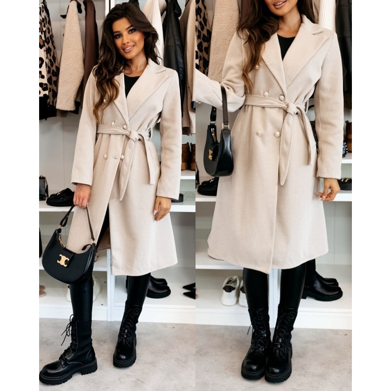 Women's Woolen Coat Autumn Win - Wool Coat Peacoat recension och pris