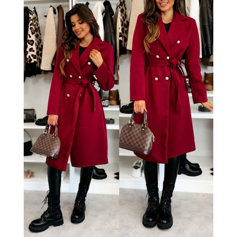 Women's Woolen Coat Autumn Win - Wool Coat Peacoat recension och pris