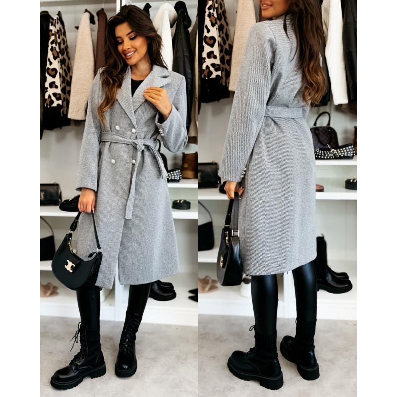 Women's Woolen Coat Autumn Win - Wool Coat Peacoat recension och pris