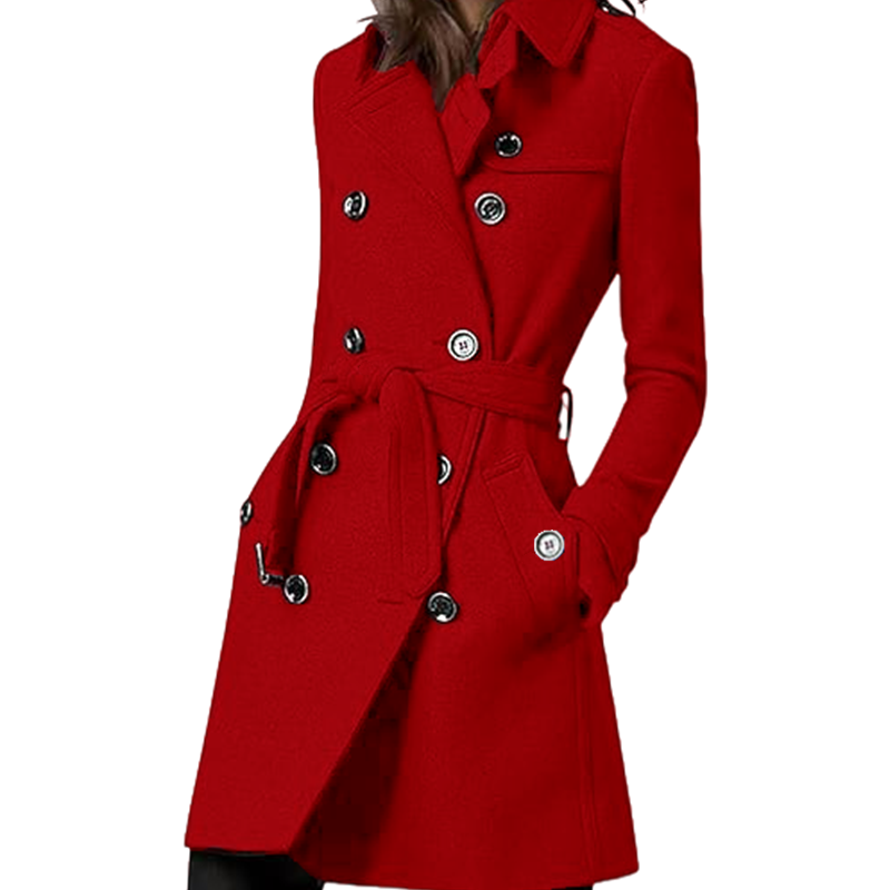 Women's Trench Coat Wool Blend - Wool Coat Peacoat recension och pris