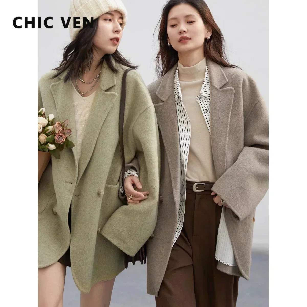 CHIC VEN Women's Woolen Coats  - Wool Coat Peacoat recension och pris