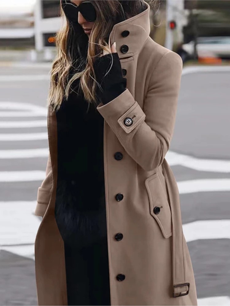 Women's New Woolen Coat Outerw - Wool Coat Peacoat recension och pris