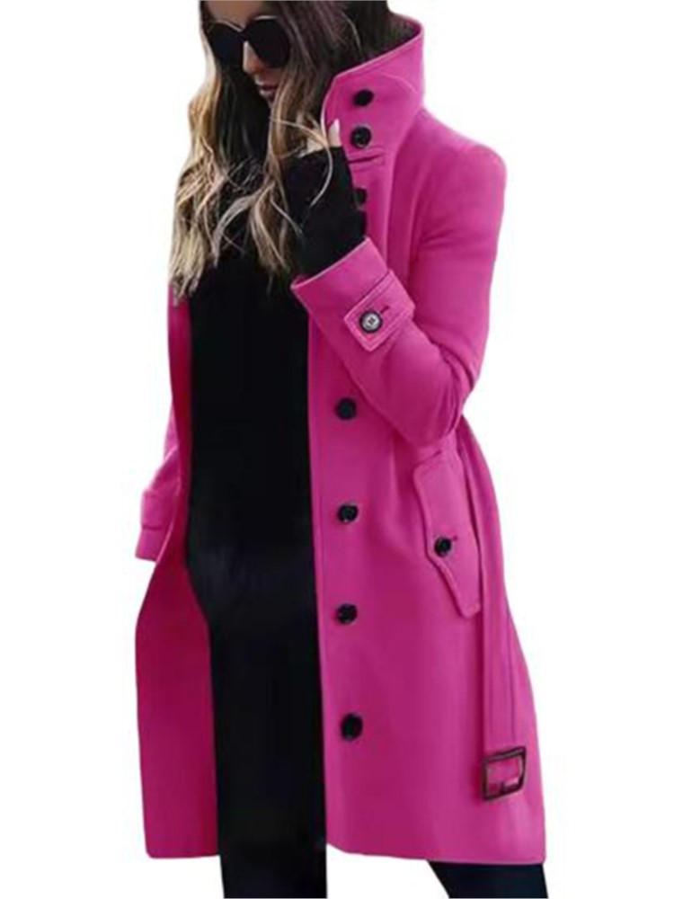 Women's New Woolen Coat Outerw - Wool Coat Peacoat recension och pris