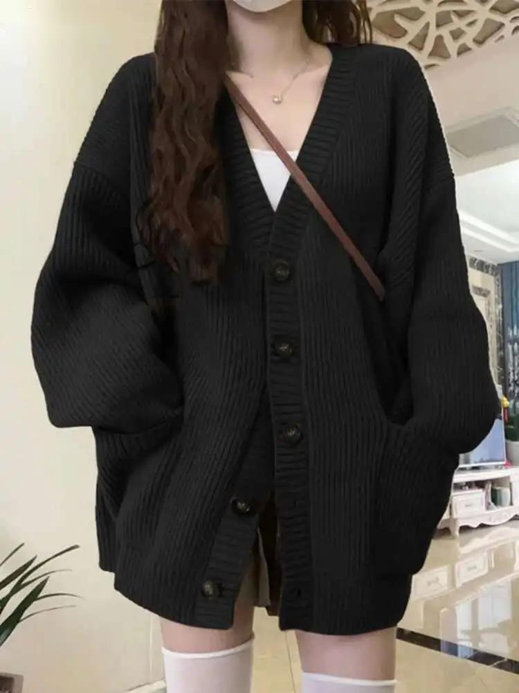 Loose Cardigan Women Long Slee - Wool Coat Peacoat recension och pris