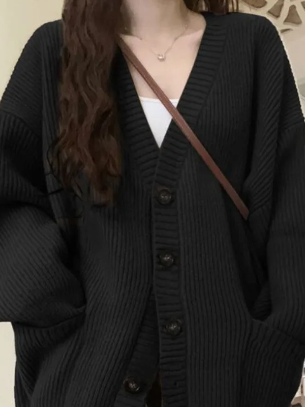 Loose Cardigan Women Long Slee - Wool Coat Peacoat recension och pris