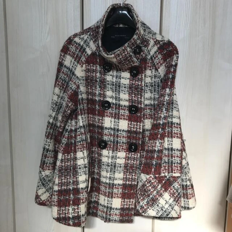 Warm Checkered Turtleneck Shou - Wool Coat Peacoat recension och pris